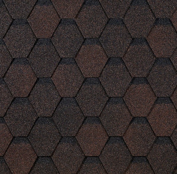 Гибкая черепица EURASIA Docke, Коллекция ШЕСТИГРАННИК Коричневый купить в Череповеце