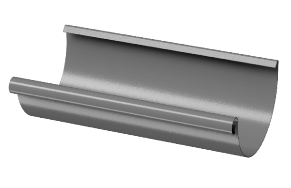 Желоб полукруглый D125 3 м Döcke STAL PREMIUM Графит, (RAL 7024) купить в Череповеце