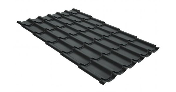 Металлочерепица классик GL 0,5 GreenCoat Pural Matt RR 23 темно-серый (RAL 7024 мокрый асфальт) купить в Череповеце