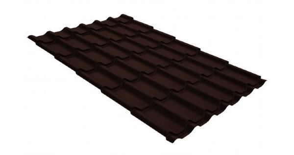 Металлочерепица классик GL 0,5 GreenCoat Pural Matt RR 887 шоколадно-коричневый (RAL 8017 шоколад) купить в Череповеце