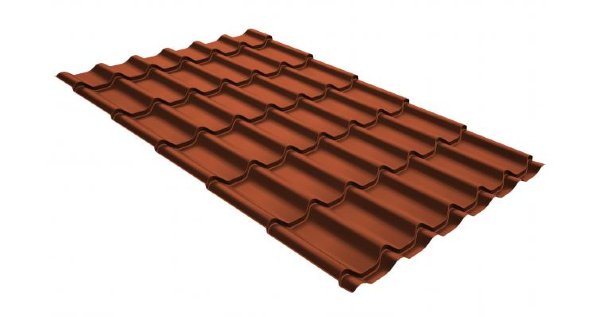 Металлочерепица классик GL 0,5 GreenCoat Pural RR 750 кирпично-красный (RAL 8004 терракота) купить в Череповеце