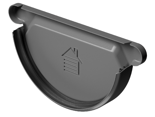 Заглушка желоба D125 Döcke STAL PREMIUM Графит, (RAL 7024) купить в Череповеце