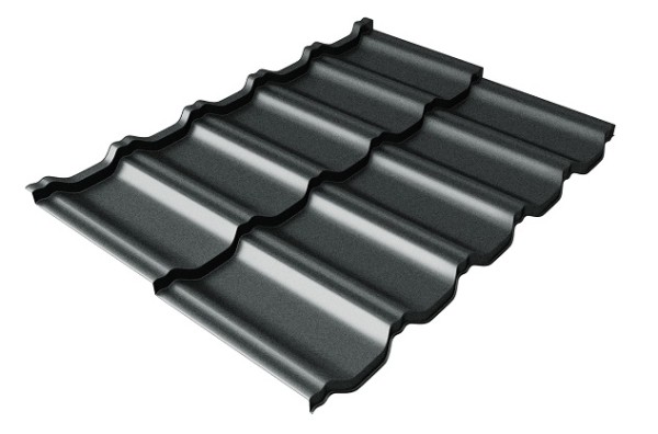 Металлочерепица модульная Квинта Uno Grand Line c 3D резом 0,5 Satin RAL 7016 антрацитово-серый купить в Череповеце