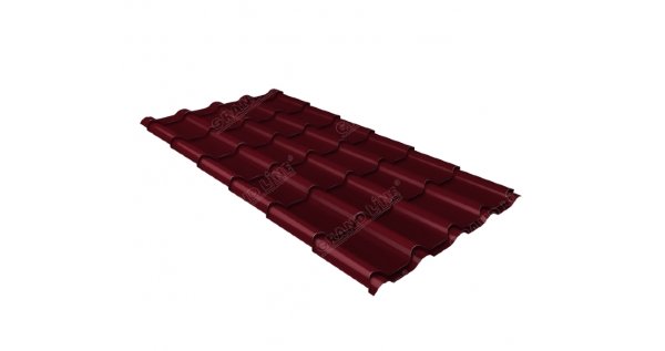 Металлочерепица камея 0,45 Drap RAL 3005 красное вино купить в Череповеце