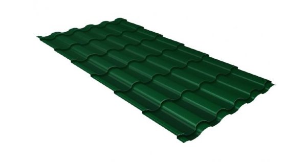 Металлочерепица кредо 0,5 Satin RAL 6005 зеленый мох купить в Череповеце