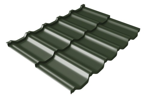 Металлочерепица модульная Квинта Uno Grand Line c 3D резом 0,5 GreenСoat Pural RR 11 темно-зеленый (RAL 6020 хромовая зелень) купить в Череповеце