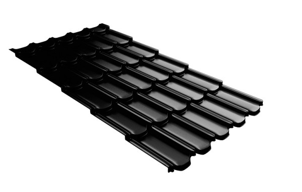 Металлочерепица квинта плюс с 3D резом 0,5 GreenСoat Pural Matt RR 33 черный (RAL 9005 черный) купить в Череповеце