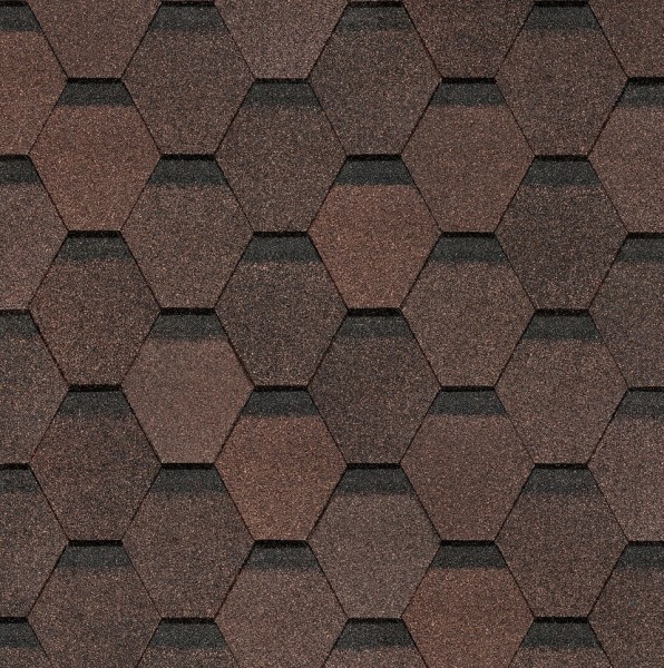 Гибкая черепица Docke, коллекция Шестигранник Коричневый купить в Череповеце
