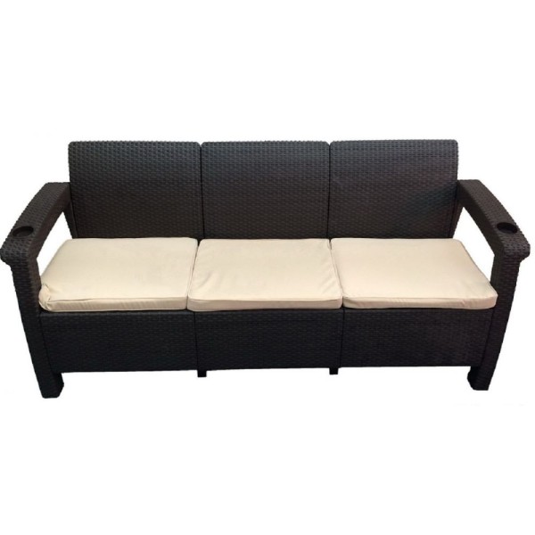 Трёхместный диван  Yalta Sofa 3 Seat венге купить в Череповеце