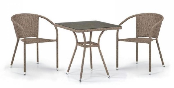 Комплект плетеной мебели AFINA из иск. ротанга T282BNT/Y137C-W56 Light Brown 2Pcs купить в Череповеце