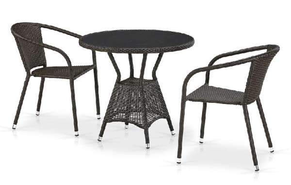 Комплект плетеной мебели AFINA из иск. ротанга T707ANS/Y137C-W53 Brown 2Pcs купить в Череповеце