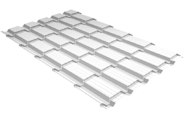 Металлочерепица GL квадро профи 0,5 Satin RAL 9003 сигнальный белый купить в Череповеце