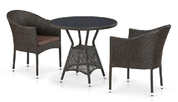 Комплект плетеной мебели AFINA из иск. ротанга T707ANS/Y350-W53 Brown 2Pcs купить в Череповеце