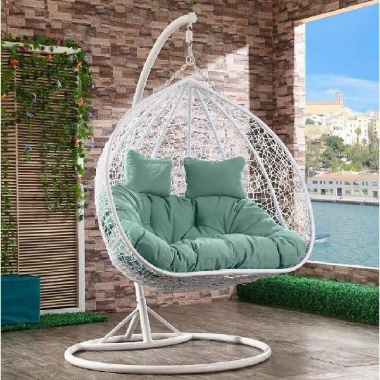 Кресло Подвесное из искусственного ротанга AFM-109A White/Green купить в Череповеце
