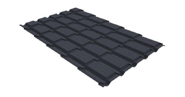 Металлочерепица GL квадро профи 0,5 GreenCoat Pural RR 23 темно-серый (RAL 7024) мокрый асфальт купить в Череповеце