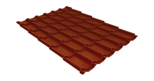 Металлочерепица классик 0,5 Satin RAL 8004 терракота купить в Череповеце