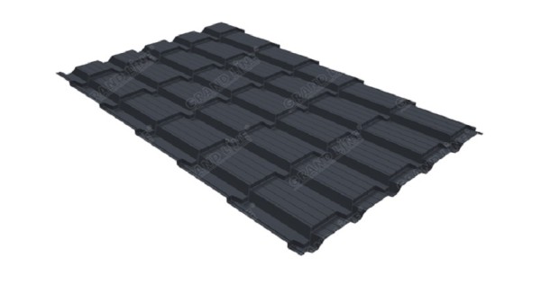 Металлочерепица GL квадро профи 0,5 Satin RAL 7024 мокрый асфальт купить в Череповеце