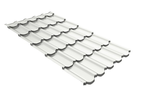 Металлочерепица квинта плюс с 3D резом 0,5 Satin RAL 9003 сигнальный белый купить в Череповеце