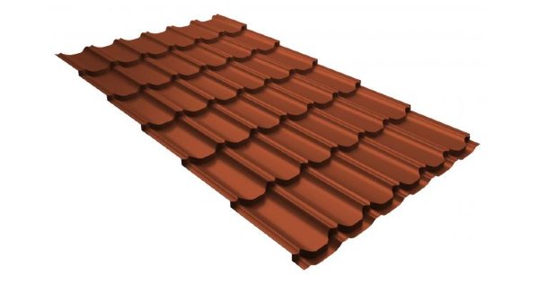 Металлочерепица квинта плюс 0,5 GreenCoat Pural RR 750 кирпично-красный (RAL 8004 терракота) купить в Череповеце